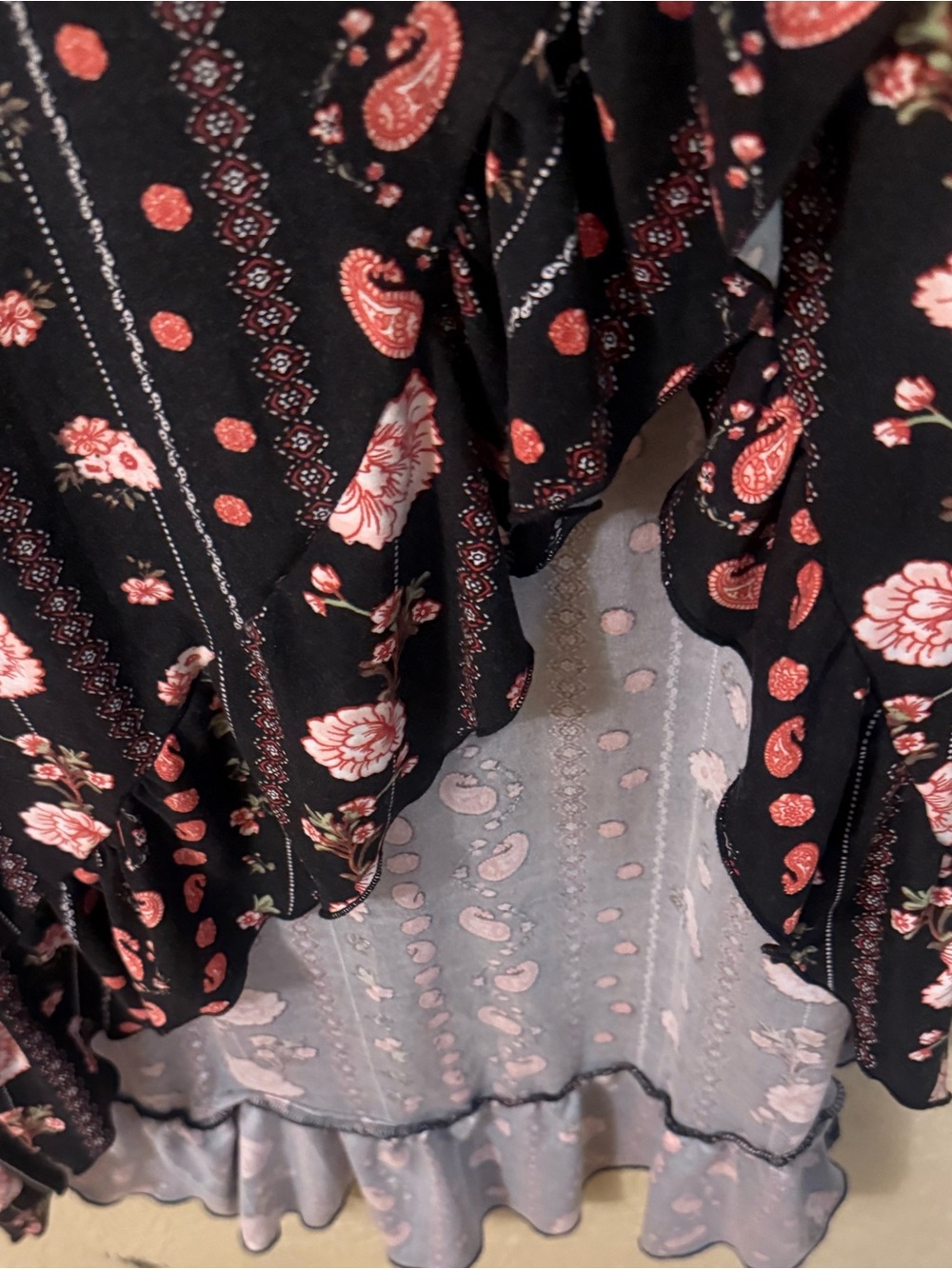 Rue21 Black Skirt with Pink Floral Paisley Print - Picture 4 of 5